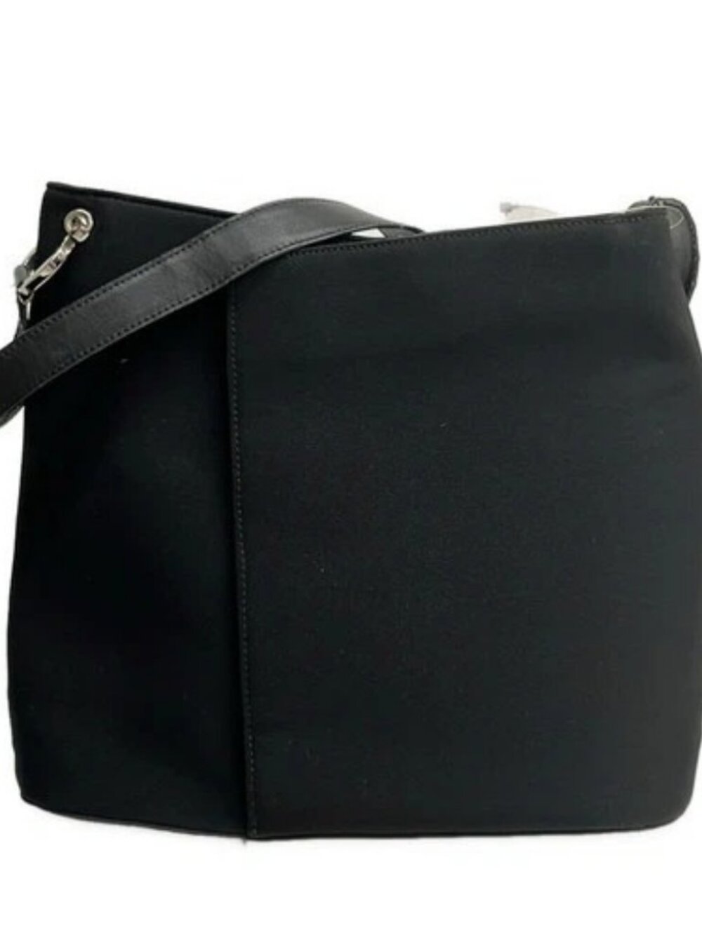 Salvatore Ferragamo Black Nylon Leather Shoulder Bag